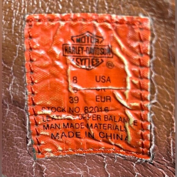 Vintage Y2K Harley Davidson Womens Black Leather Chunky Zip Ankle Boots~8~ - Picture 7 of 7